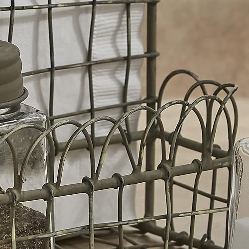 Miniatura 3 de Park Designs Carrito de sal y pimienta de alambre vintage Shabby Chic