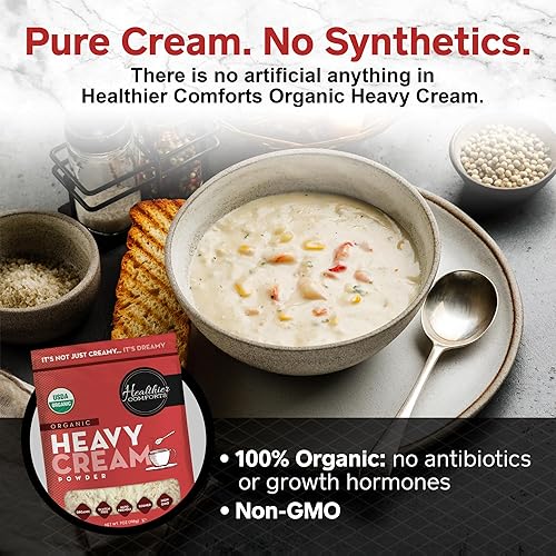 Miniatura 3 de Healthier Comforts Crema Láctea en Polvo Orgánica (72% de Mantequilla) Certificada USDA Orgánica, Kosher Sin Gluten, Sin GMO, Apto para Keto