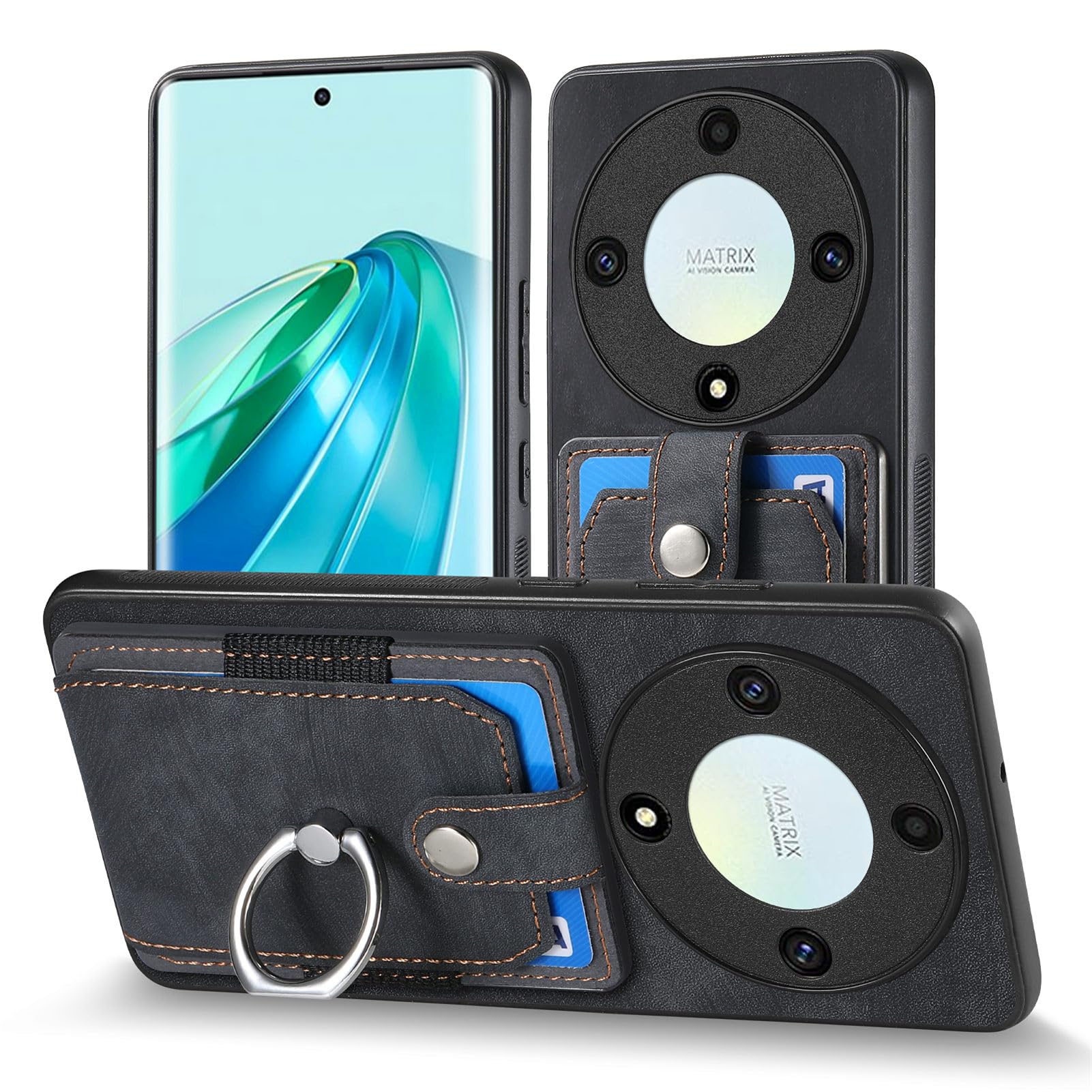 MOJIA Hülle Für Honor Magic 6 Pro – Dünn, Mit Kartenhalter & Haltering (Lila)