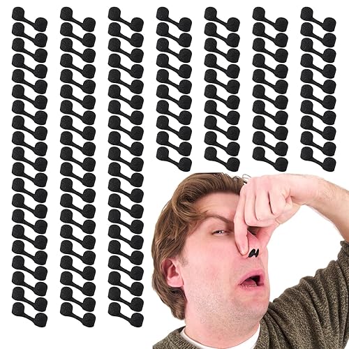 Grevosea 100 filtros de nariz desechables, tapón de nariz de esponja, filtros de nariz de esponja negra, filtros de polvo de suavidad de nariz para