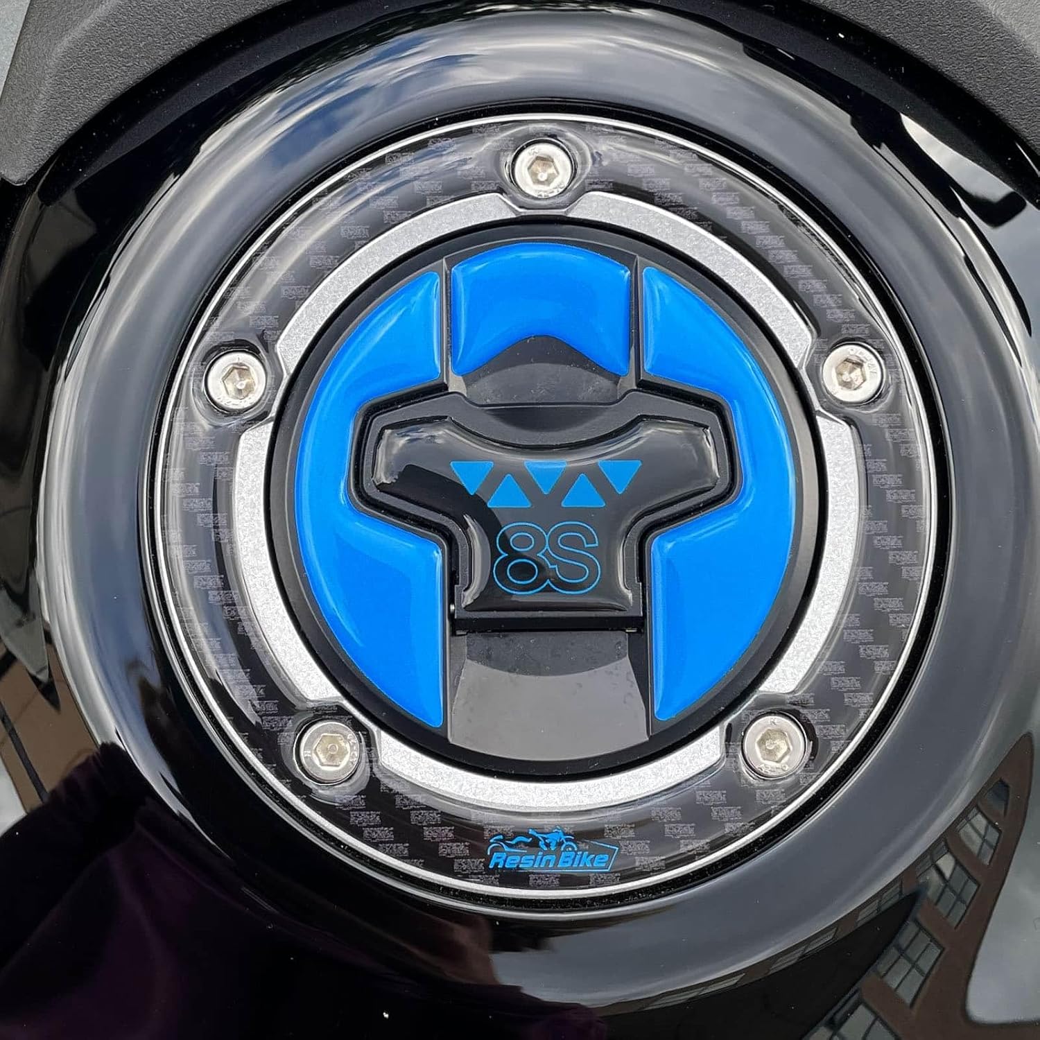 Resin Bike Motorcycle 3D Stickers Compatible with Suzuki GSX 8S 2023-2026. Side Motorcycle Protections from Impact and Scratches. Pair of Resin Stickers - Made in Italy