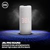 مكبر صوت JBL Grip Bluetooth، أبيض، صوت JBL Pro، AI Sound Boost، مقاوم للماء والغبار IP68، إضاءة محيطة، وقت تشغيل يصل إلى 14 ساعة، اتصال متعدد السماعات Auracast، JBL
