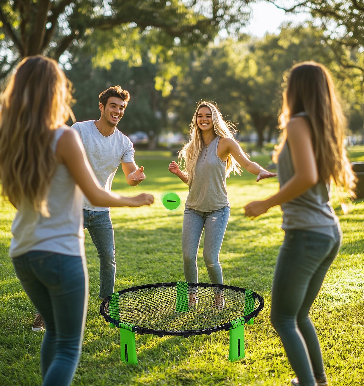 PEARL Sports Outdoor Games: 2 Outdoor Roundnet Playsets with 2 Play Nets and 6 Balls, Diameter 92 cm (Roundnet Game Sets, Outdoor Game Set, Pool) image 2