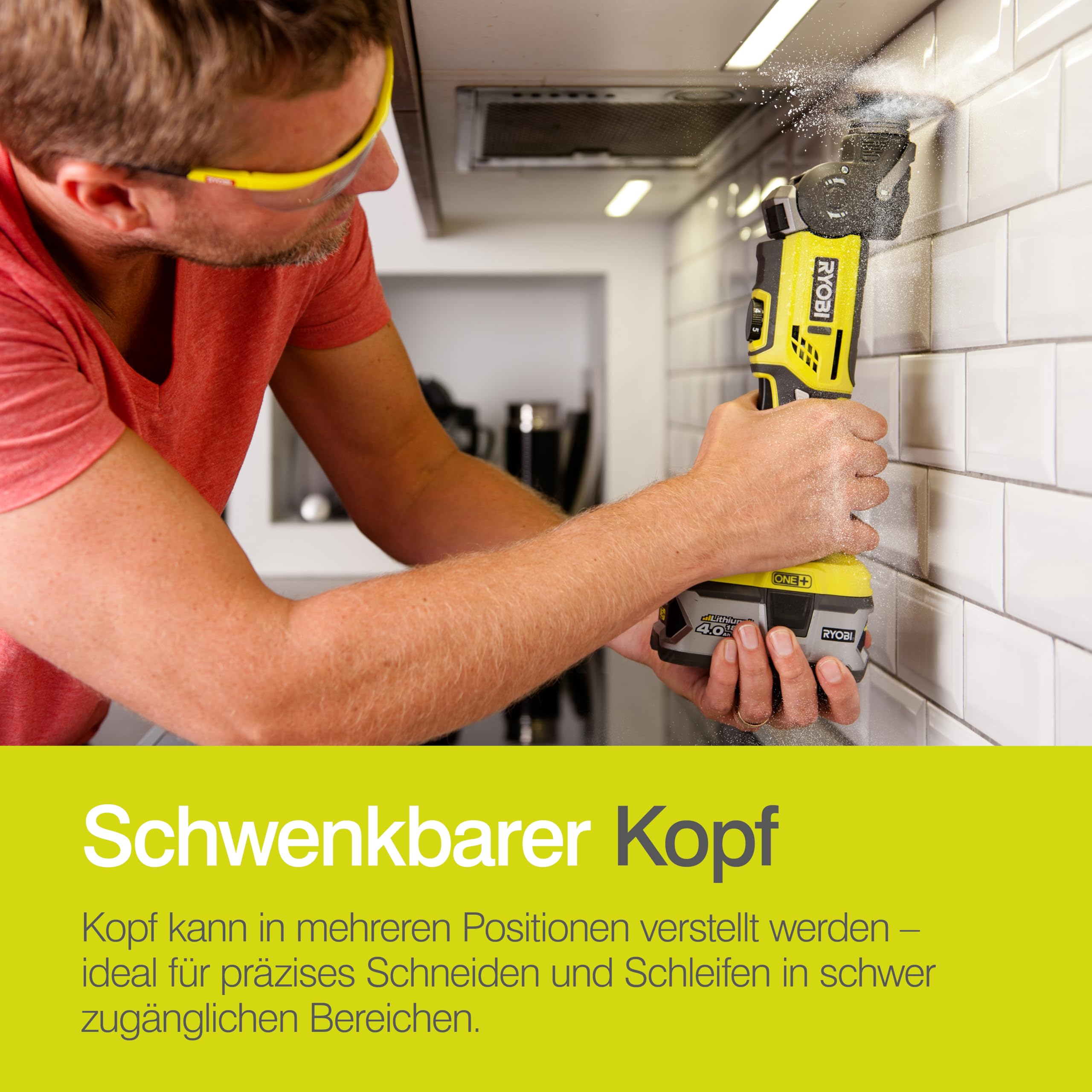 RYOBI 18 V ONE+ Akku-Multitool R18MT-0 6 Geschwindigkeiten Werkzeugloser Zubehörwechsel