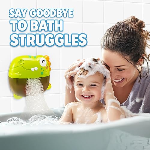 Miniatura 2 de Máquina de burbujas de baño  Máquina de baño de burbujas con luces y música  Juguetes de baño para bebés  Juguetes de dinosaurio para niños de 2 a 4