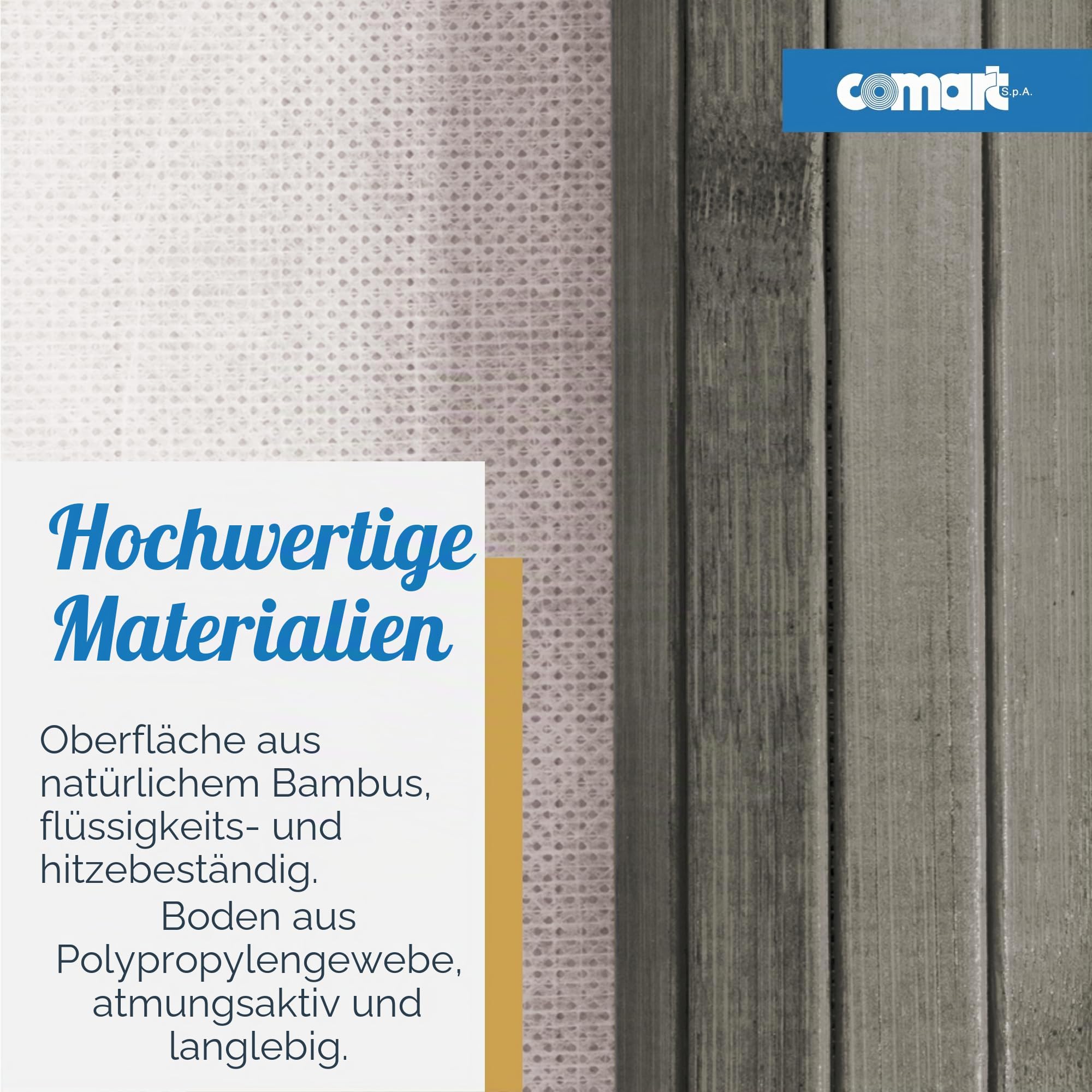 Comart - Amerikanisches Platzdeckchen Bambus Edge - Set mit 4 Tischsets 30 x 45 cm - abwaschbar - Hitzebeständig - für Frühstück, Mittagessen - Elegante Platzsets - Umweltfreundlich aus Bambus - Farbe