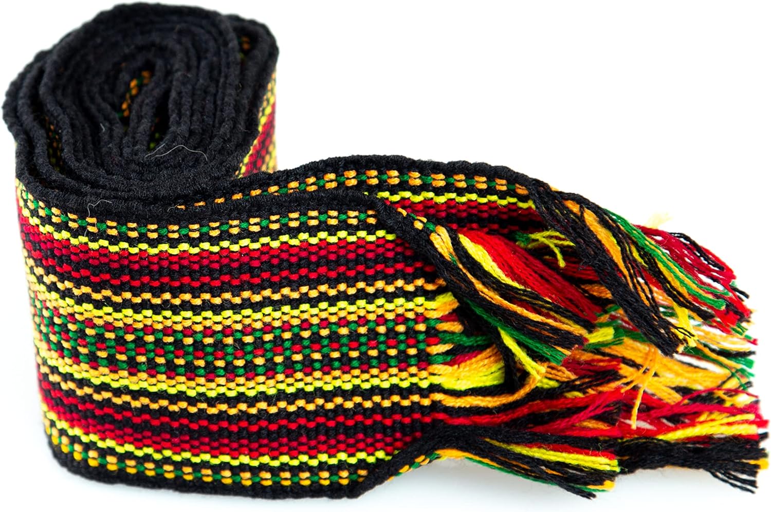 rushnichok Ukrainian hand woven homespun Hutsul Belt Red Yellow Green black KRAYKA for Vyshyvanka