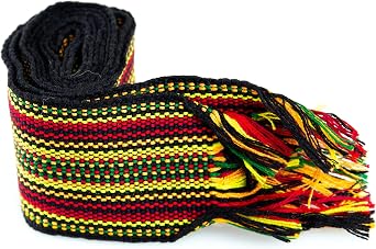rushnichok Ukrainian hand woven homespun Hutsul Belt Red Yellow Green black KRAYKA for Vyshyvanka
