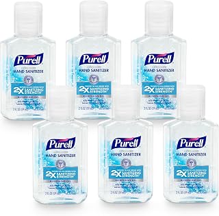 PURELL Advanced Hand Sanitizer Refreshing Gel, Clean Scent, 2oz Travel Size Flip Cap Bottles (Pack of 6) - Kills 99.99% Germs