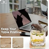 Vista 5 de Radicaln Juego de 6 posavasos de mármol de ónix verde, hechos a mano, 3.5 pulgadas, cuadrados para bebidas, juego de posavasos con soporte