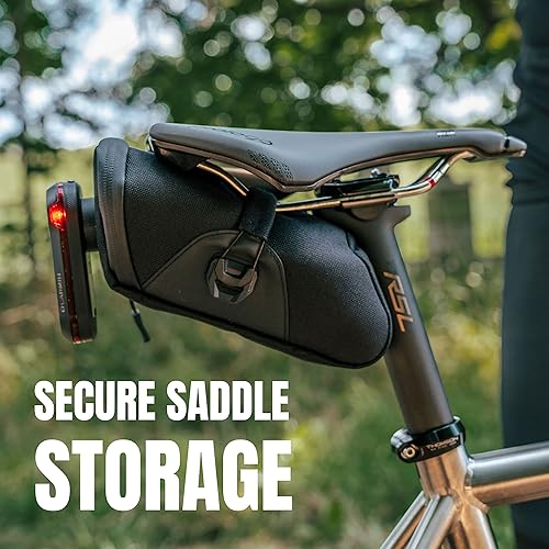 Miniatura 2 de KOM Cycling Bolsa de sillín  Bolsa de sillín de bicicleta para llevar multiherramienta, tubo, palancas de neumáticos, de forma segura debajo del