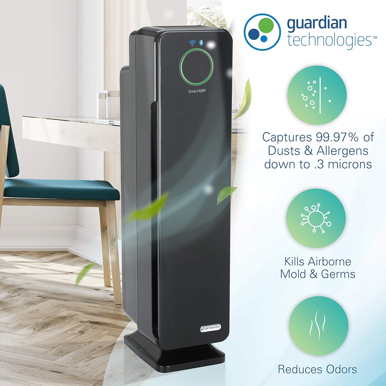 🛒 Flаѕh Sаlе GermGuardian CDAP5500BCA WiFi Smart 4-in-1 Air Purifier, SmartAQM Air Quality Monitor, Compatible with Alexa, True HEPA Filter, UV-C Sanitizer, Allergen & Odor Reduction, 28-inch Germ Guardian Air Purifier Rеvіеw Dіѕсоunt GermGuardian CDAP5500BCA WiFi Smart 4-in-1 Air Purifier, SmartAQM Air Quality Monitor, Compatible with Alexa, True HEPA Filter, UV-C Sanitizer, Allergen & Odor Reduction, 28-inch Germ Guardian Air Purifier