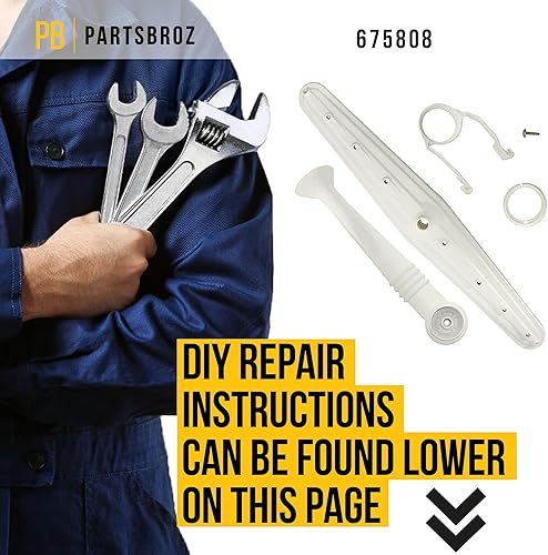 Miniatura 6 de PartsBroz Kit de brazo de pulverización medio 675808 – Compatible con lavavajillas Whirlpool Kenmore KitchenAid – Reemplaza 679719 AP3115182