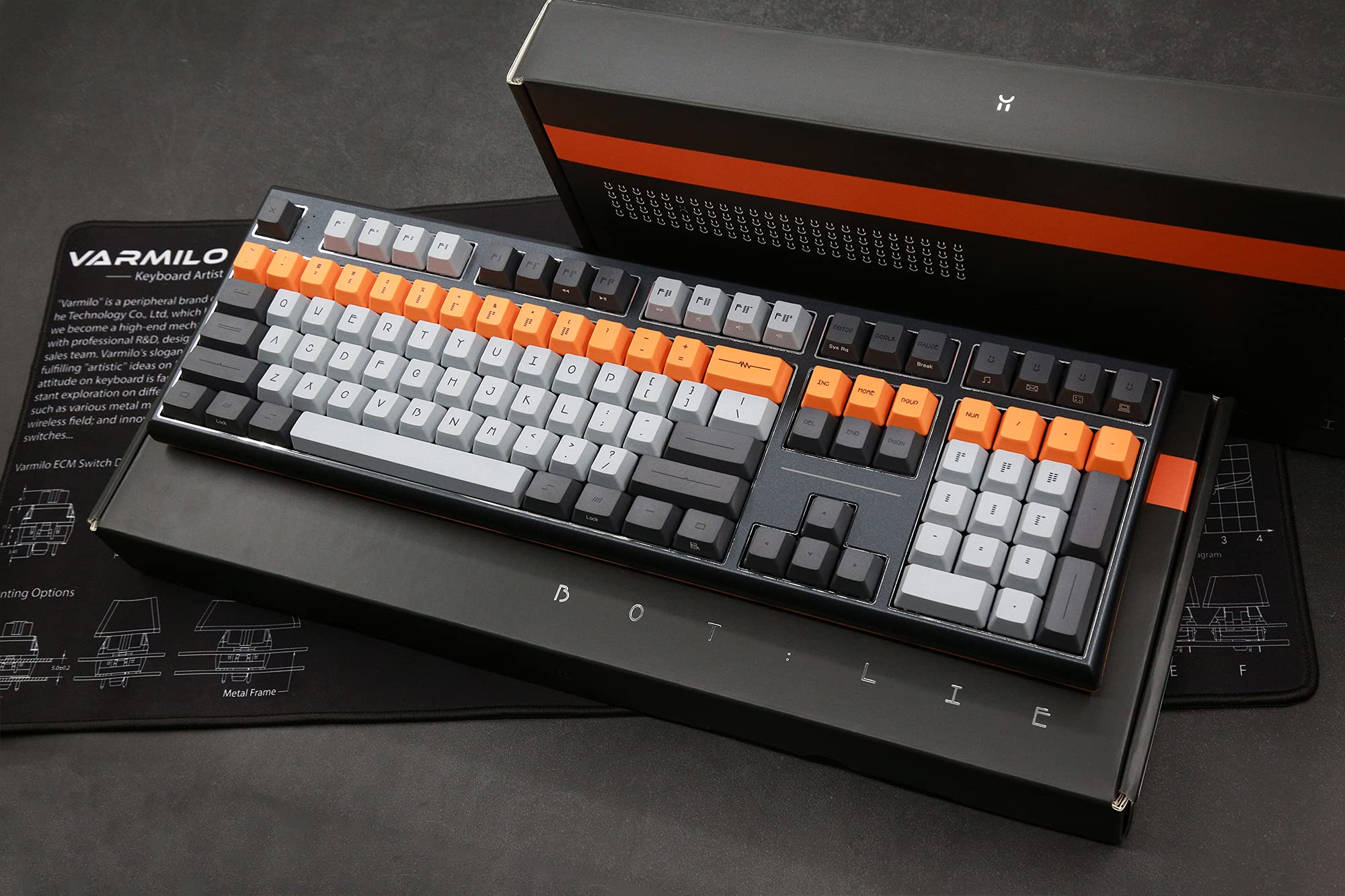 Amazon.com: Varmilo VBS108 Lure Bot: Lie Dye Sub PBT Bluetooth and 