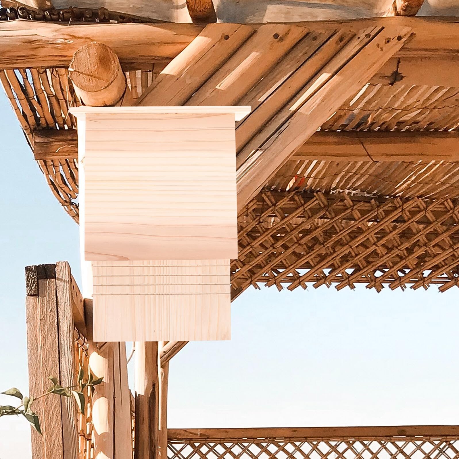 Veemoon Casetta per Pipistrelli da Esterno in Legno Massello, Rifugio Naturale per Pipistrelli da Giardino, Bat Box Fatta a Mano per Cortile e Habitat Fauna Selvatica