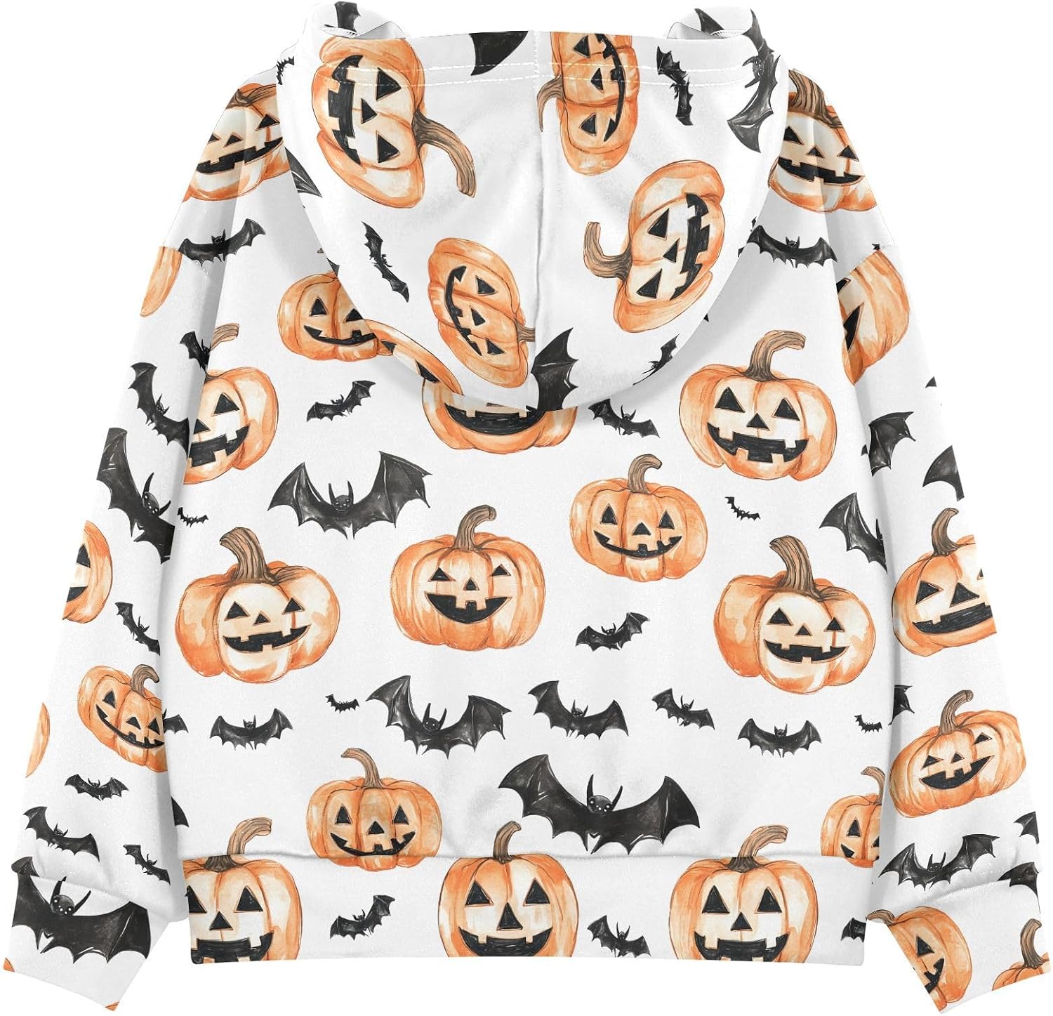 Halloween Pumpkins Bats Toddler Girls Pullover Hoodie Sweatshirt 4-14Y 202c0017