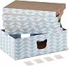 Amazon Basics Corrugated Cardboard Cat Scratchers, FSC-Certified, Blue, 4-Pack