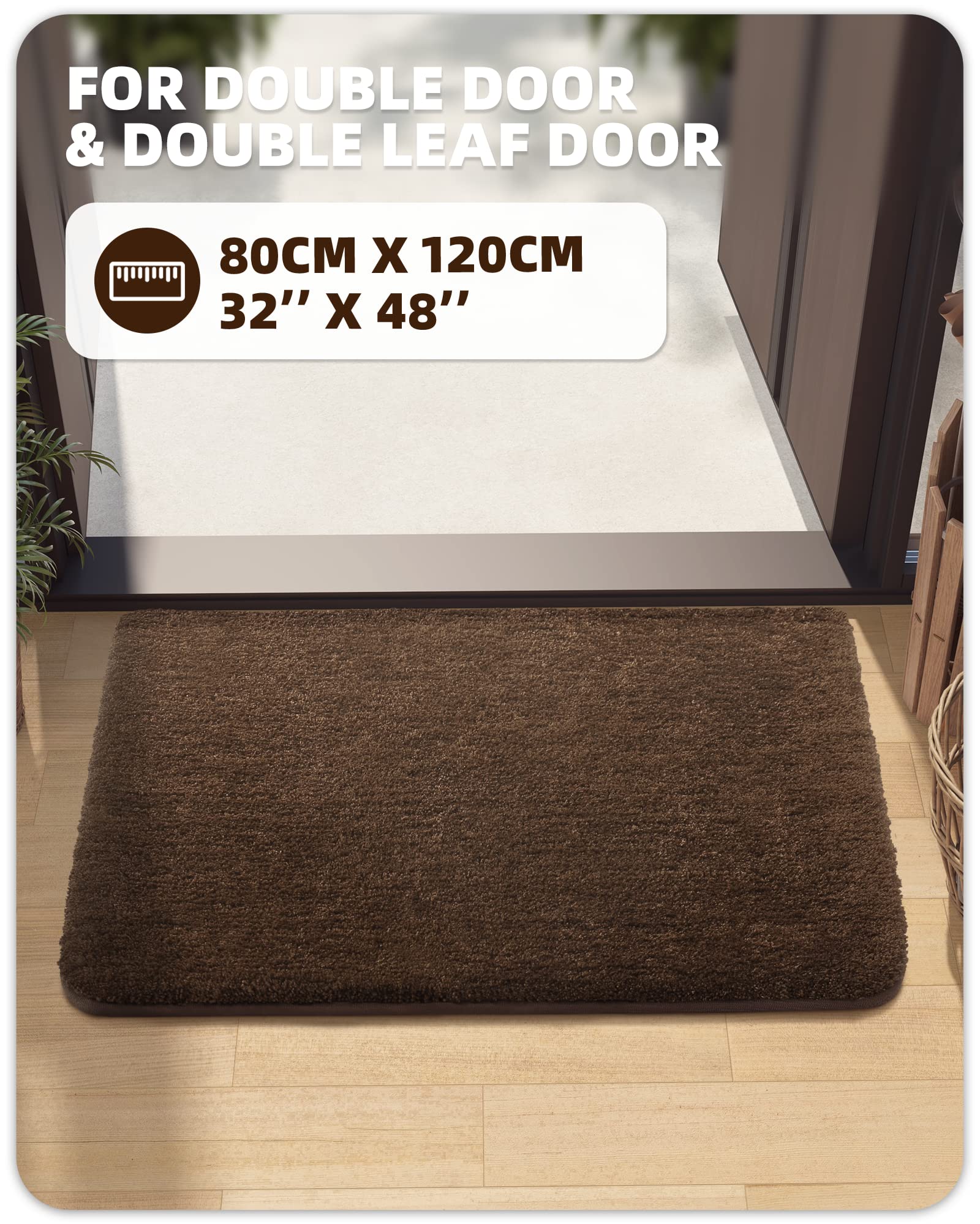 Color G Large Indoor Door Mat, 32"x48" Super Absorbent Resist Dirt Entryway Rug, NonSlip TPR