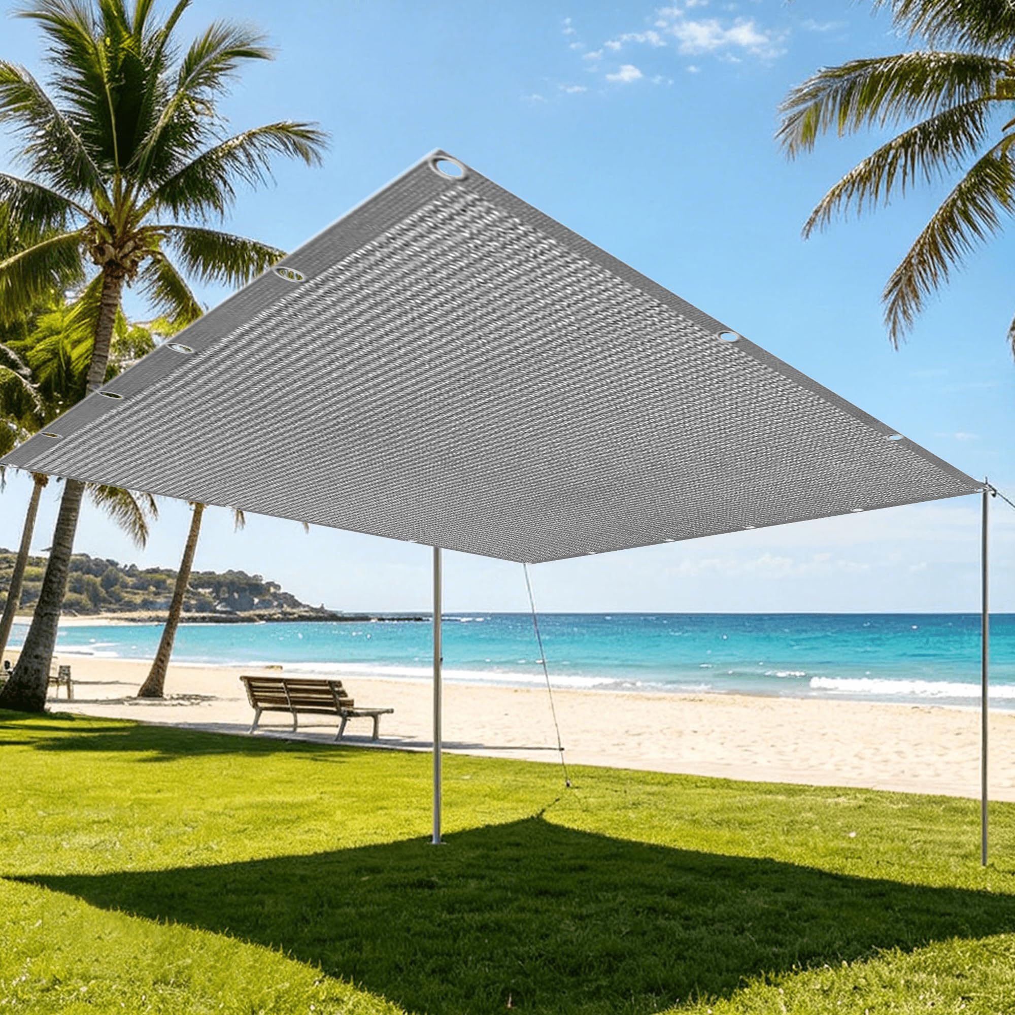 Filet protection solaire anti UV 255x340 gris clair toile ombrage serre