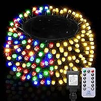 BlcTec 300 LED 108FT Christmas String Lights - Color Changing Warm White/Multicolor, Remote Timer, Waterproof UL Certified, Connectable for Indoor Outdoor Xmas Decor