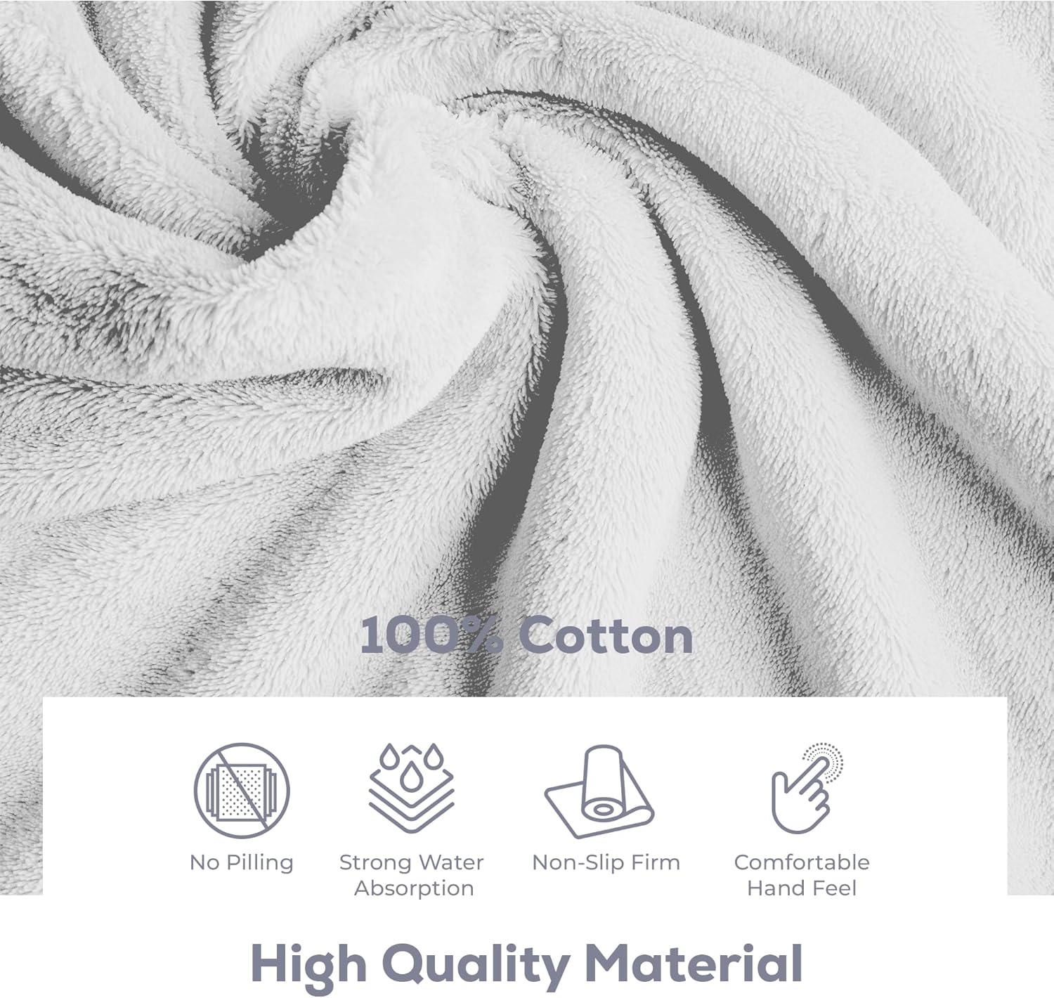 ALIBI Bath Mat Floor Towel| 1 Pack Super Soft & Absorbent Luxury Cotton Towel - White 44X26