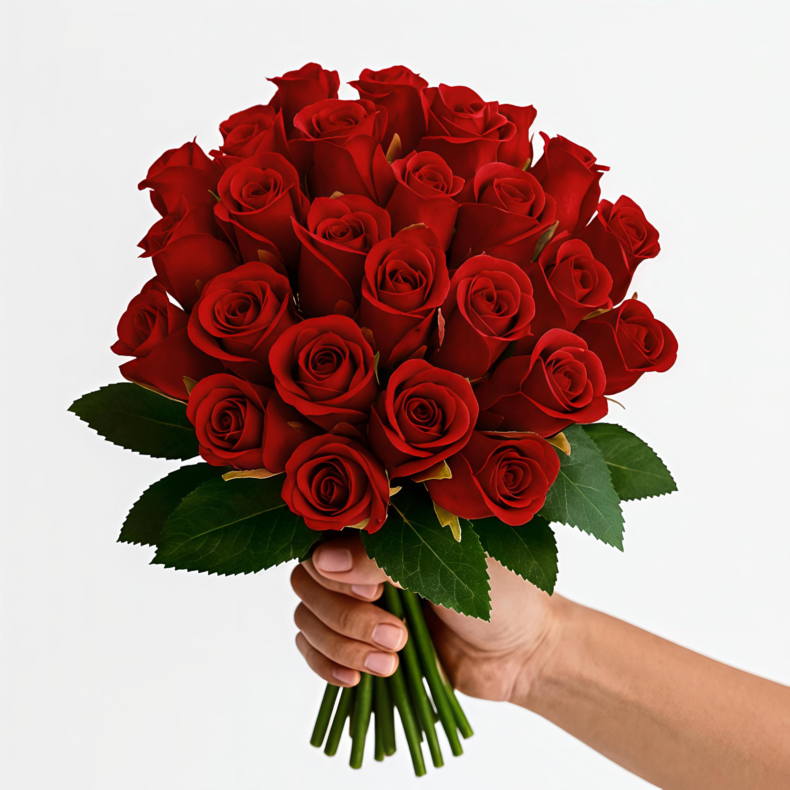 Set of 30 Artificial Rose Flowers Bunches for Vase - Home Decoration Gift Items for Living Room Corner Table Top Bedroom Wedding (Pot Not Included) – 24 CM (Red)-image-41