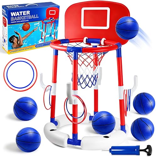 Joellfuner Panier de Basket Flottant, Panier Basket Piscine, Jouet Piscine