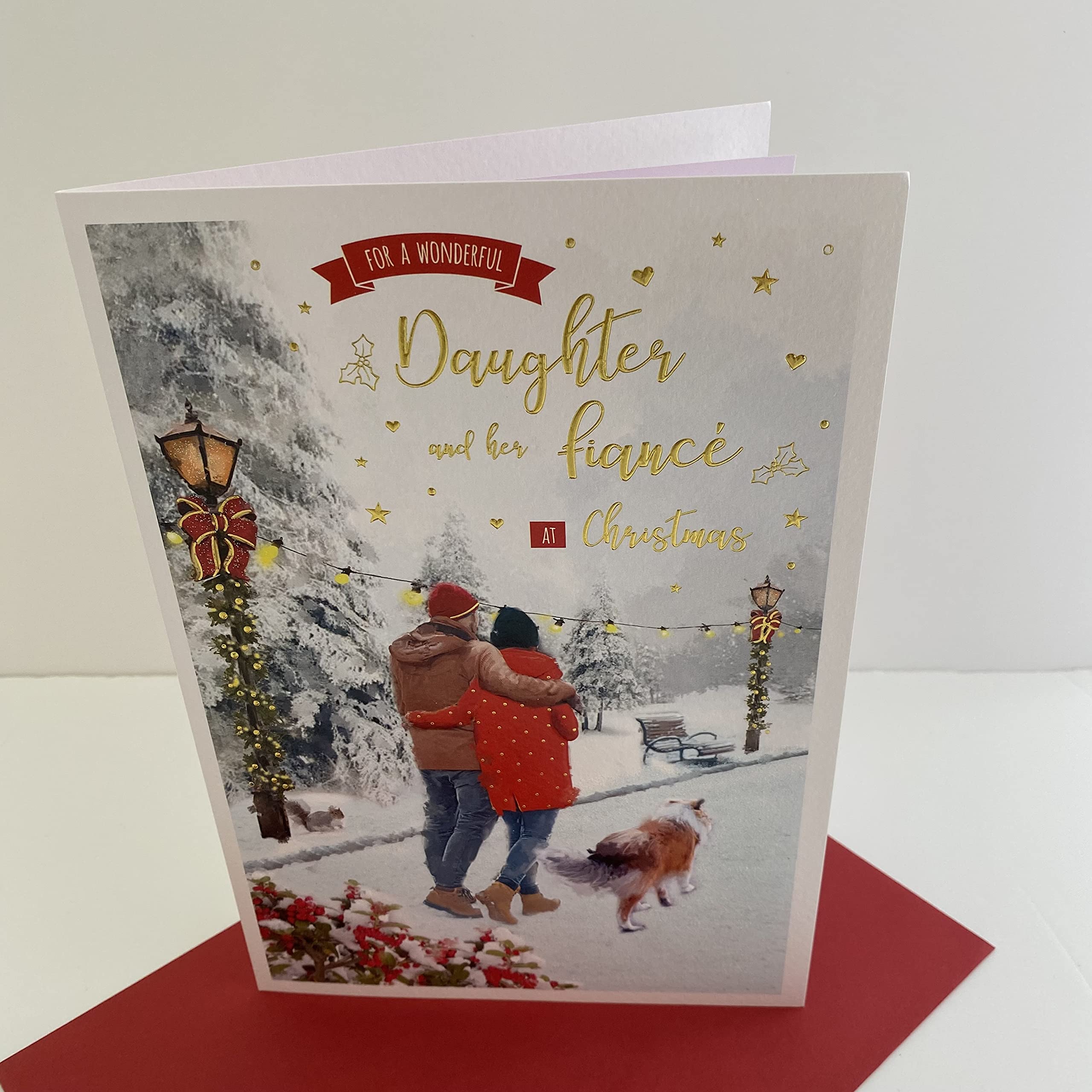 ICG Weihnachtskarte Für Besondere Tochter Und Partner – Mit Weihnachtspullover-Design, Glitzer & Folienprägung