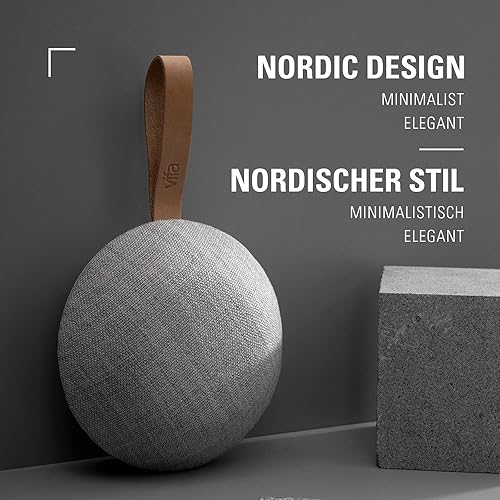 Miniatura 18 de Vifa Reykjavik Altavoz Bluetooth - Mini altavoz inteligente inalámbrico portátil para exteriores con sonido estéreo, diseño nórdico, micrófono Gris