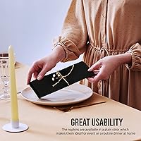 Vista 8 de Utopia Home Servilletas de tela negras (paquete de 12, 50x50 centímetros), servilletas de cena ideales para fiesta, boda y almuerzo/cena