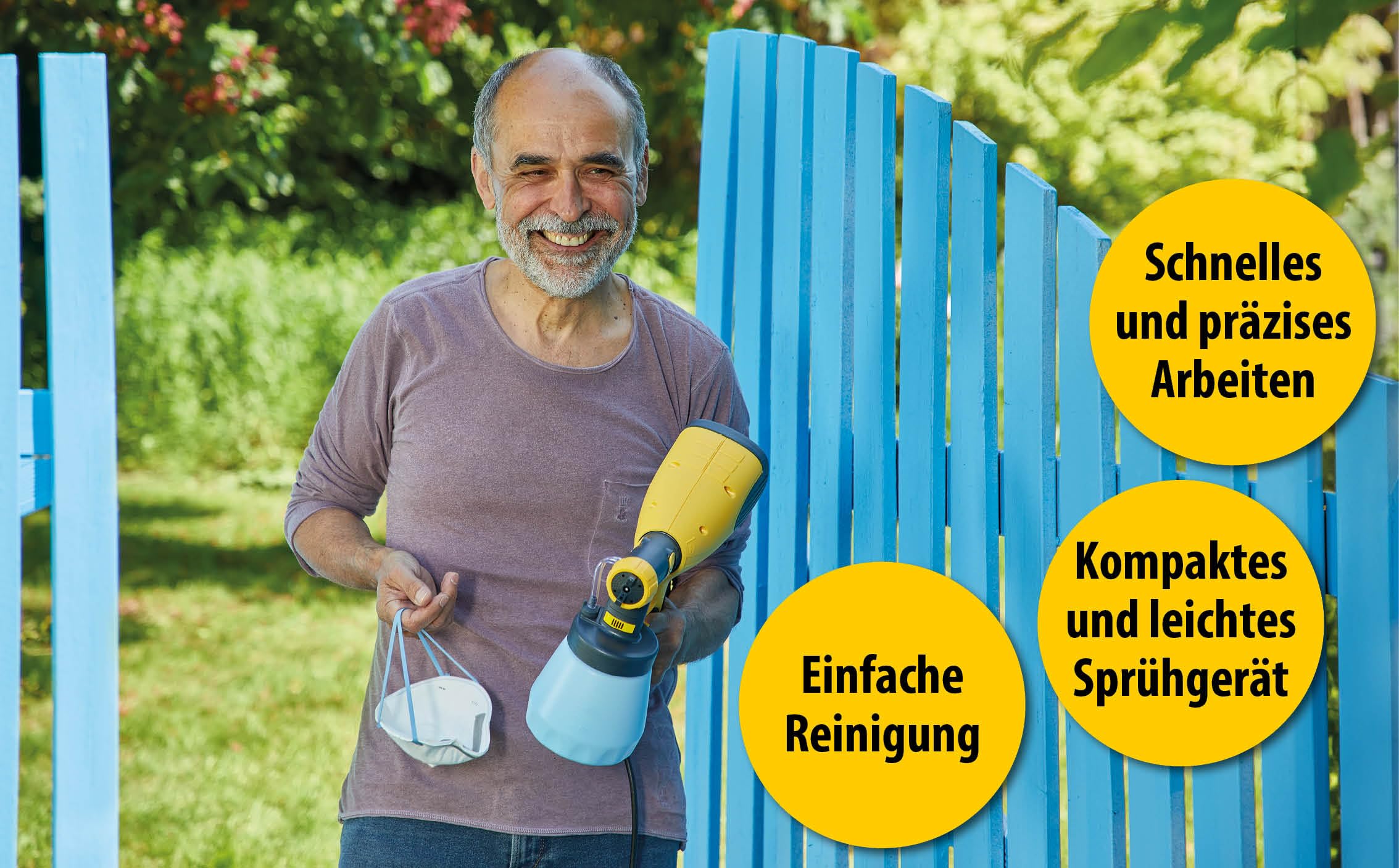 WAGNER Farbsprühsystem Wood&Metal Sprayer W 100 für Lacke, Lasuren im Innen- und Außenbereich, 5 m²-12 min, Behälter 800 ml, 280 W