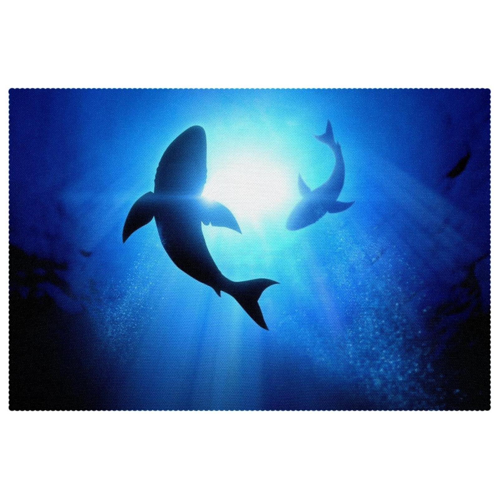 Set de table requins en tissu Oxford thermorésistant contre les taches