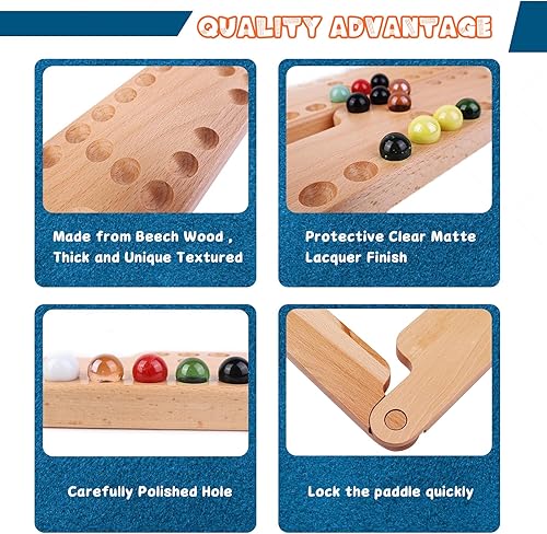 Miniatura 2 de Juego de mesa de Jokers and Marbles, juego de mármol de madera de haya real para 2 a 8 jugadores, el mejor juego de mesa familiar para noches de