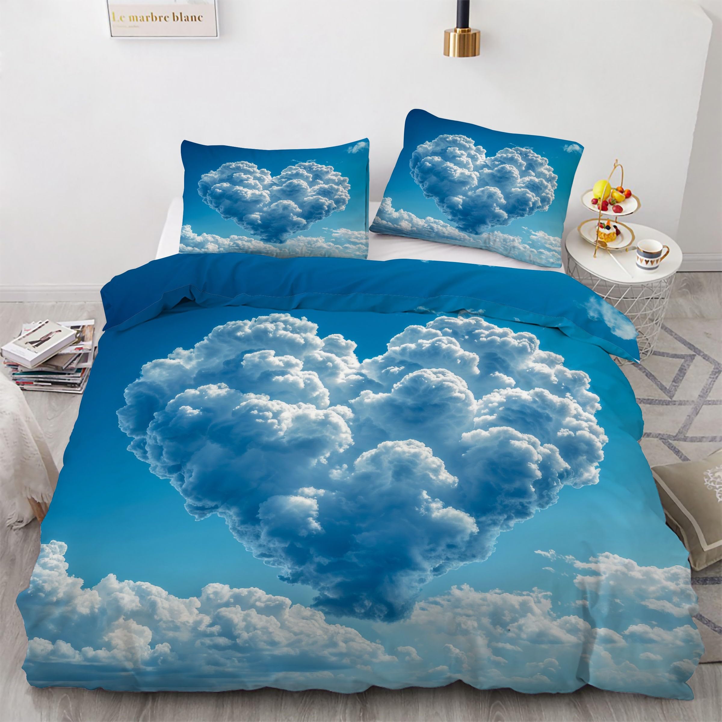 Housse de couette 200x200 nuages pour créer un cocon d'amour et de confort dans votre chambre