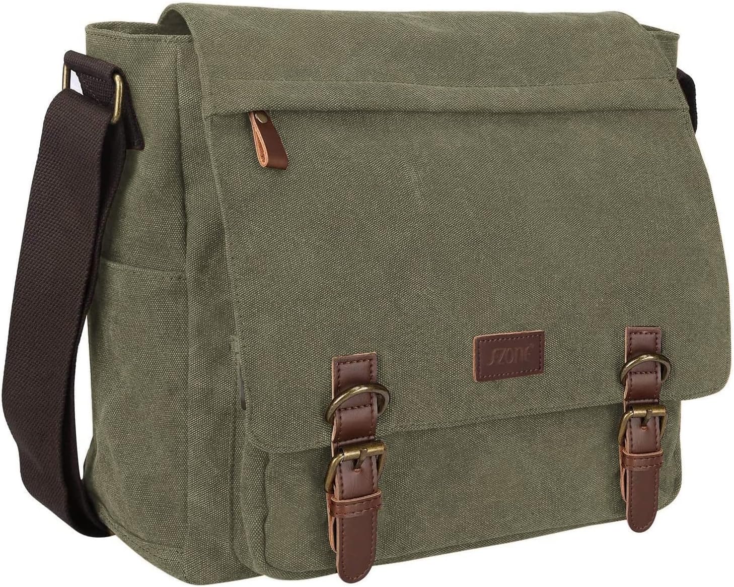 Large Men Crossbody Messenger Shoulder Bag Fit for 15.6 Inch Laptop Canvas Briefcase Satchel