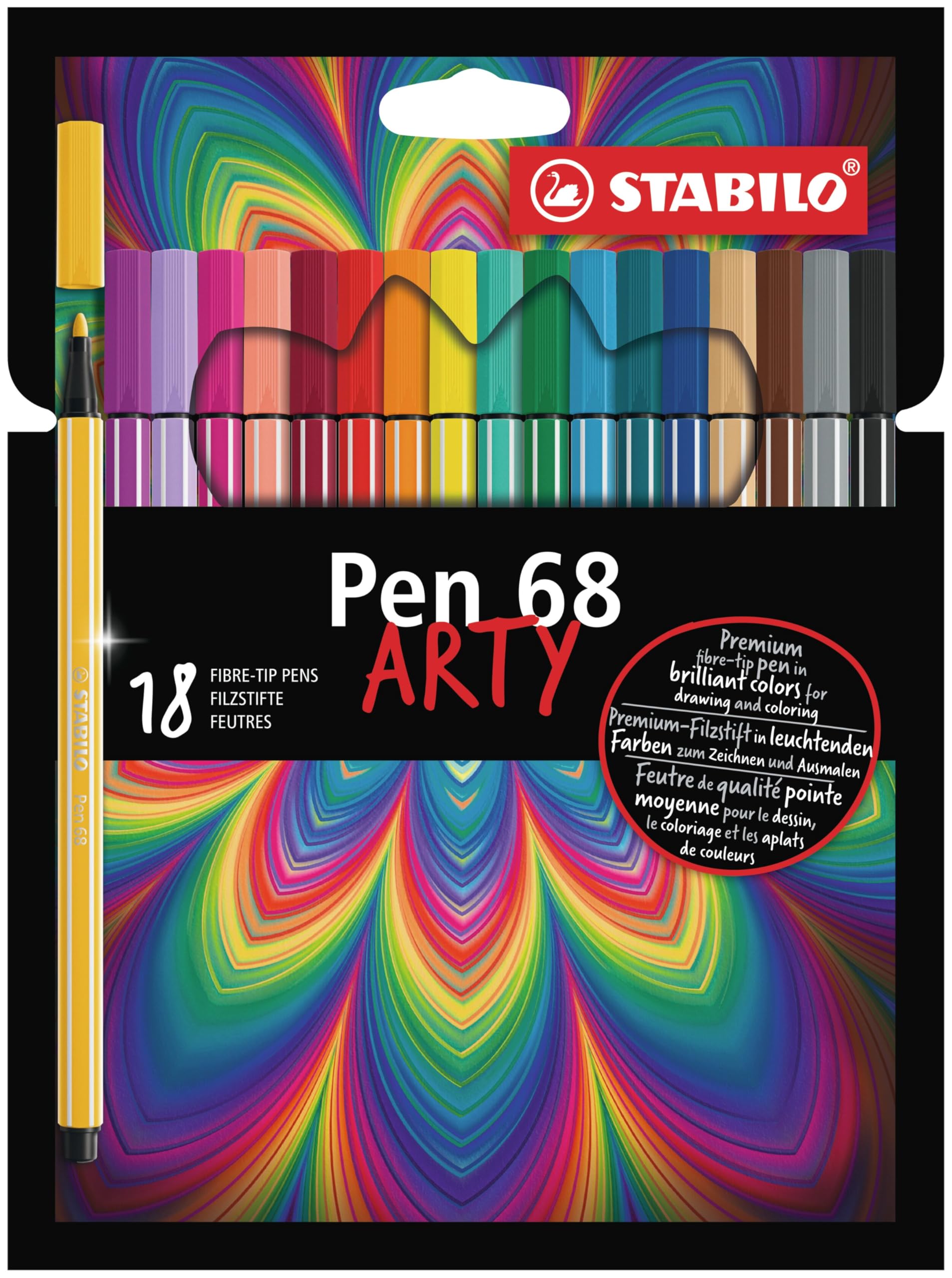 STABILO - Premium-Filzstift - Pen 68 - ARTY - 18er Pack