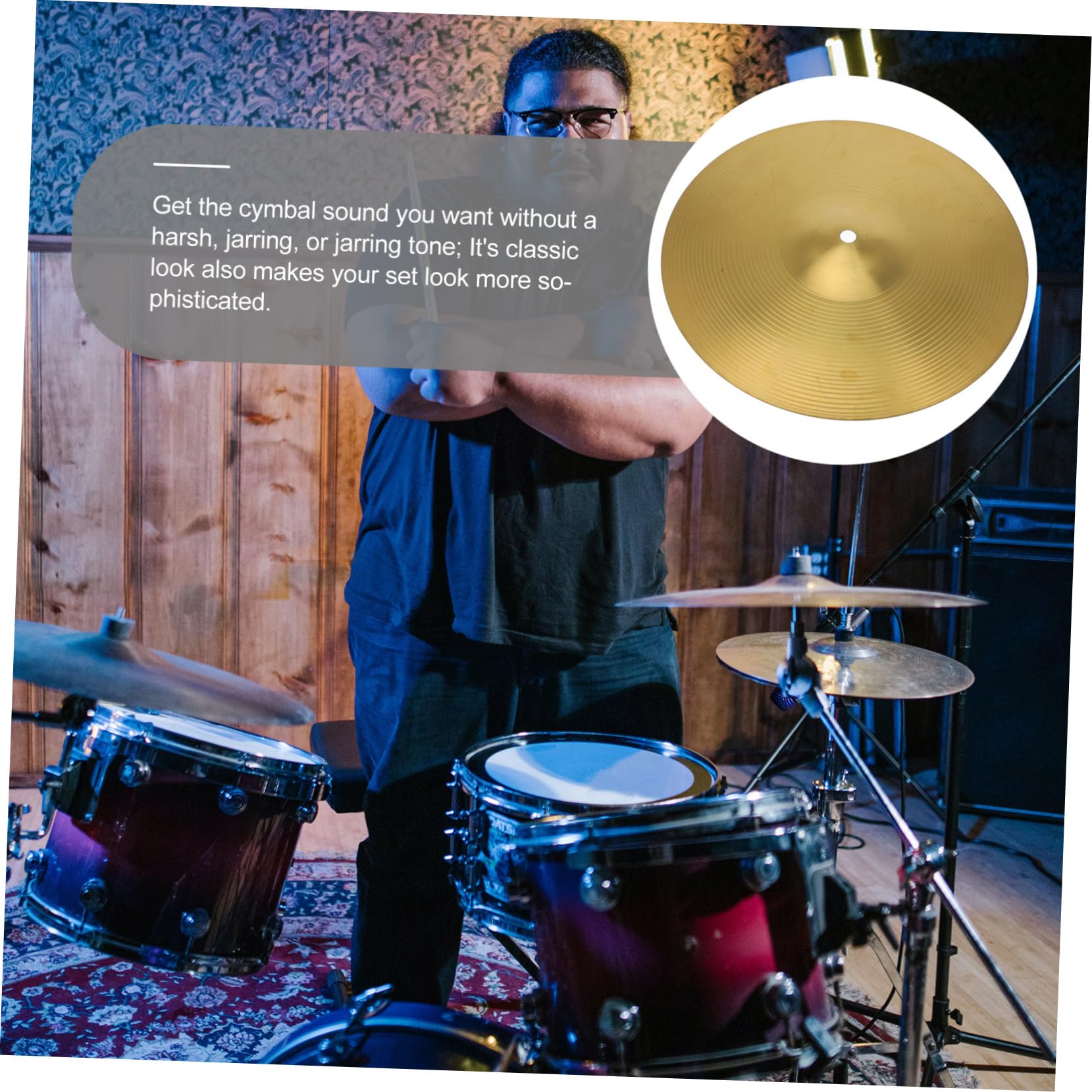 SUPVOX Set Professional Jazz Drum Cymbal Replacement for Drummers and Percussionists Lightweight Portable Design for Easy Storage and Convenient Repairs for Beginners and Instrument