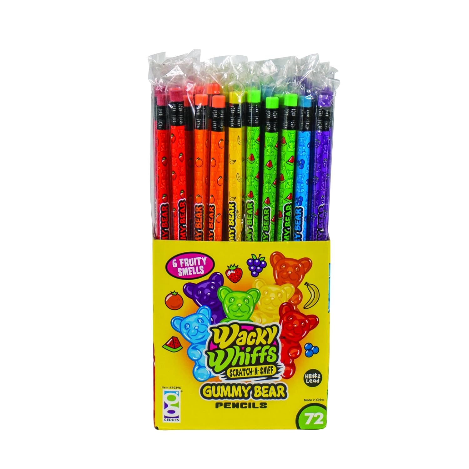 Raymond Geddes Wacky Whiffs Gummy Bear Pencils (Pack of 72)