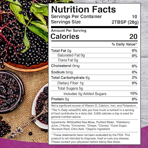 Miniatura 2 de Irish Sea Moss Gel orgánico crudo  Gel de masa marina de superalimento silvestre  Sabor a baya de saúco, rico en vitaminas y minerales de aguas
