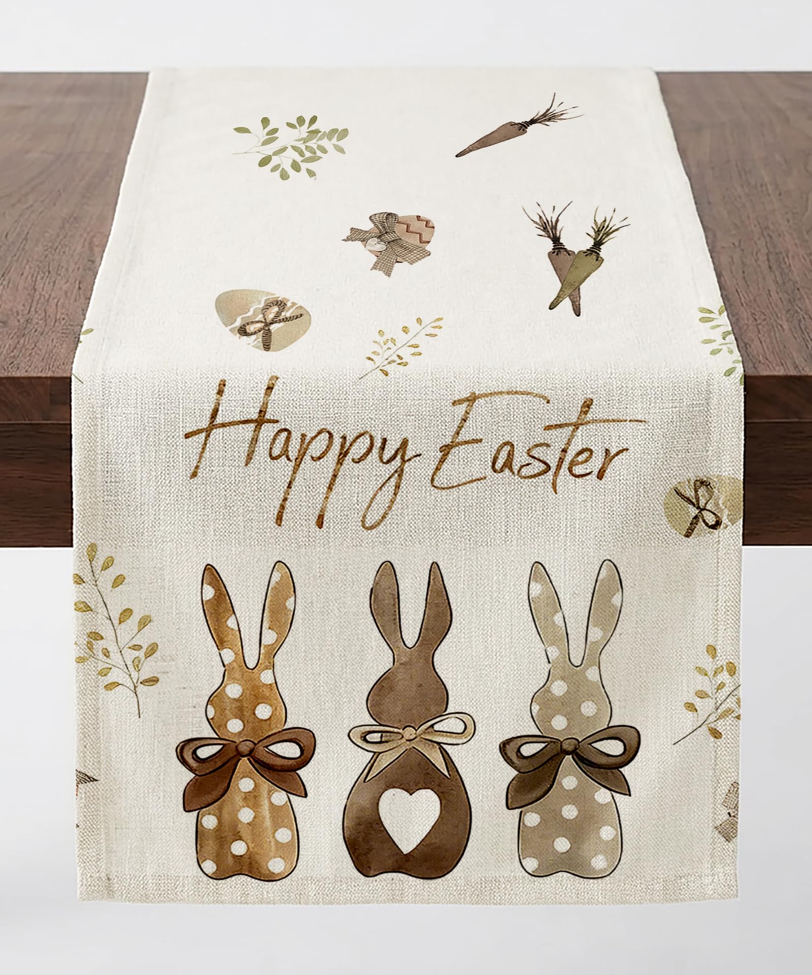 JANGYUHH Ostern Hasen Motiv Tischläufer 40x140 cm Tischdecke