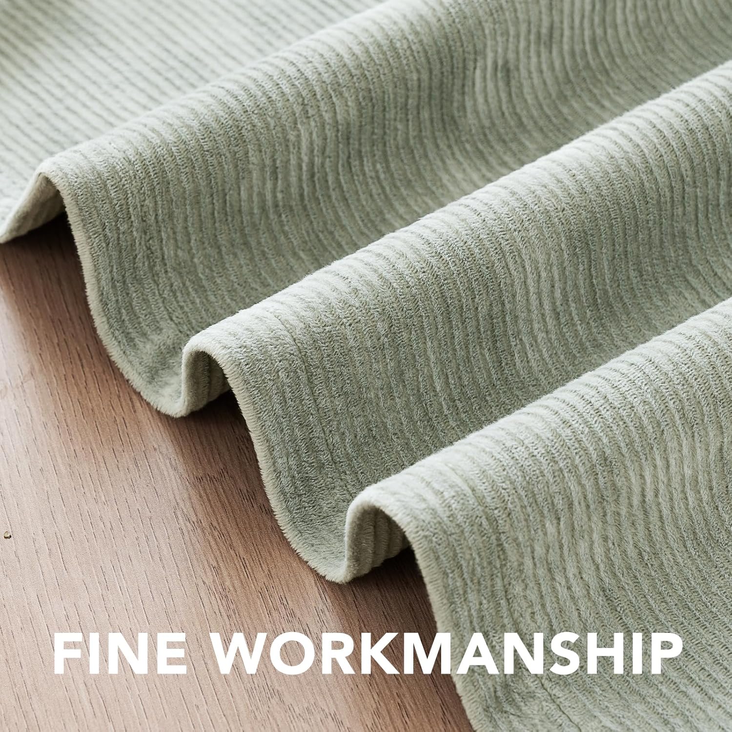 H.VERSAILTEX Velvet 100% Blackout Curtains for Living Room Full Light Blocking Curtains Thermal Insulated Room Window Drapes Soft Luxury Curtains Grommet Top 2 Panels (55" W x 108" L, Sage)