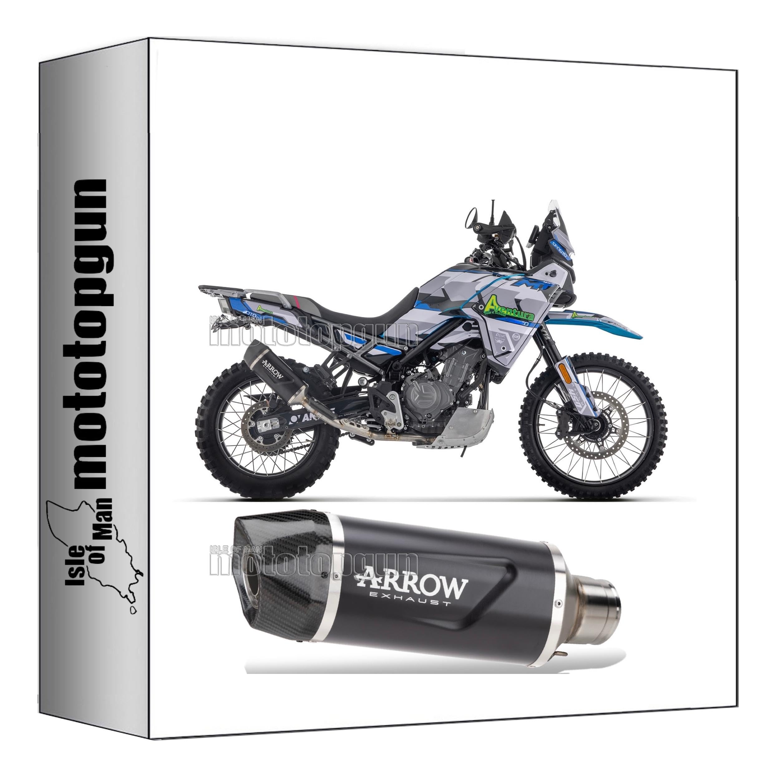 scarico omologato arrow indy-race evo in alluminio nero con fondello in carby compatibile con cf moto 450 mt 2024 mototopgun 72655akn