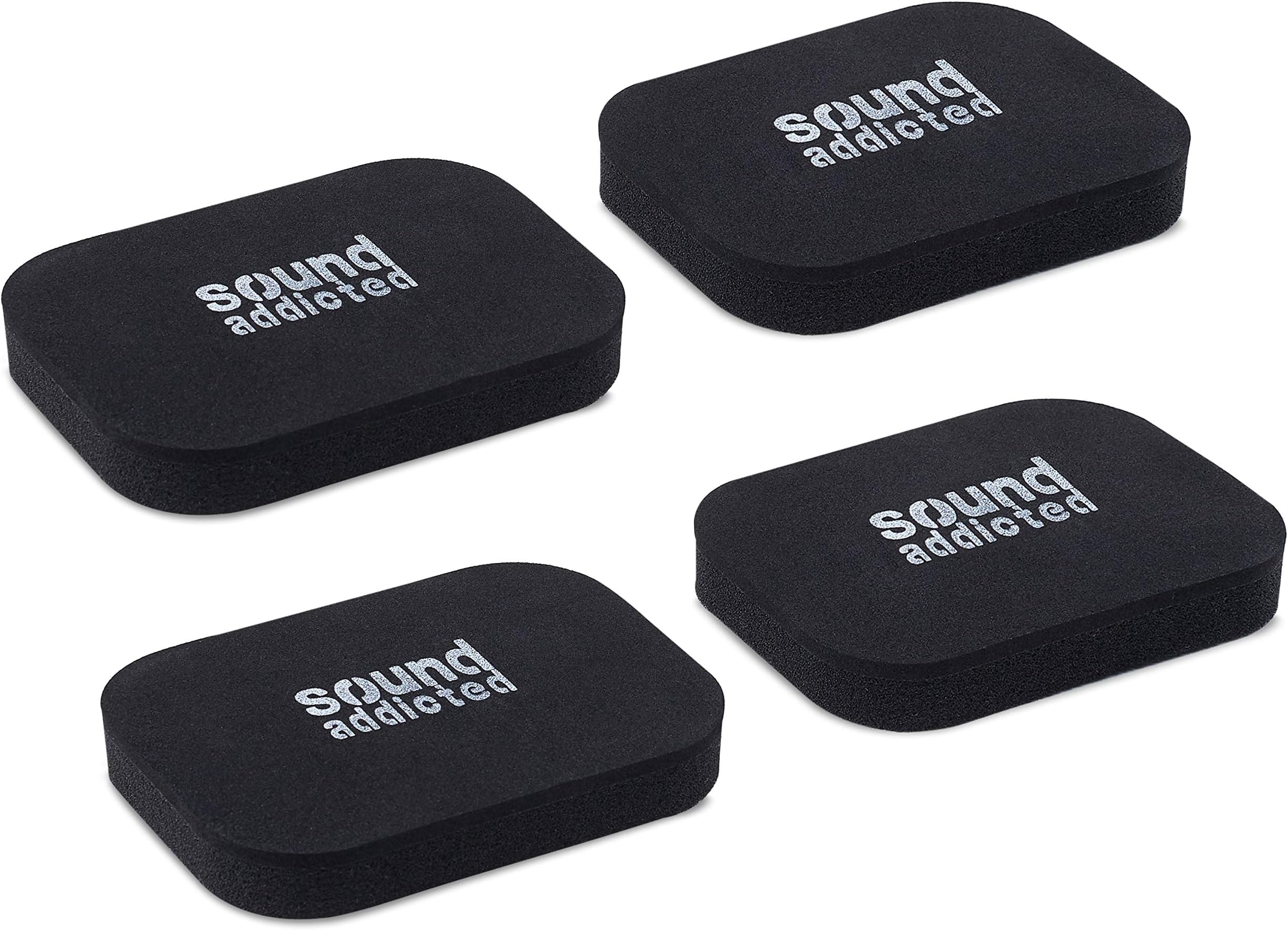Sound Addicted Isolation Pads for Soundbar - Anti Vibrations Foam Pads Feet (4Pack) 3.5'' x 2.5'' x 0.65'' Suitable for Most Soundbars - BarPads (Rectangle)