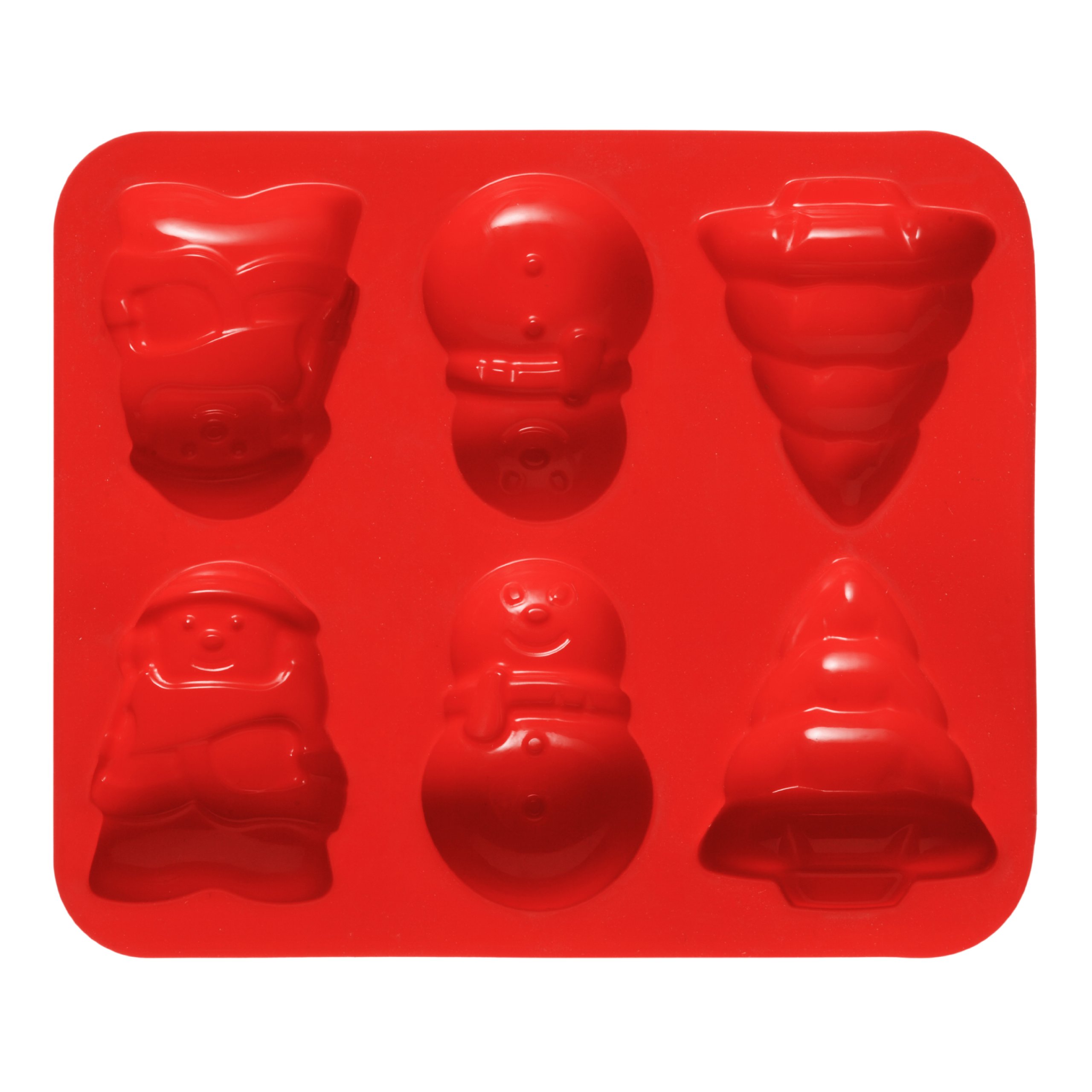 Premier Housewares 6 Christmas Cake Mould Tray - Red