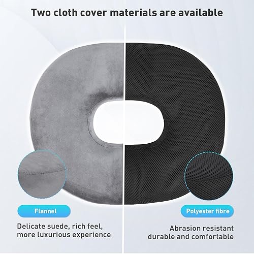 Miniatura 5 de Cojín de asiento de gel en forma de dona para embarazo, hemorroides, dolor posparto, espuma viscoelástica, cama fresca para levantar, agujero para