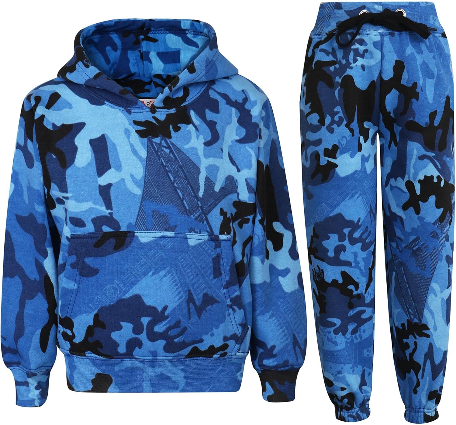 Kids Girls Boys Plain Tracksuit Hooded Hoodie Bottom Jog Suit Joggers 5-13 Years