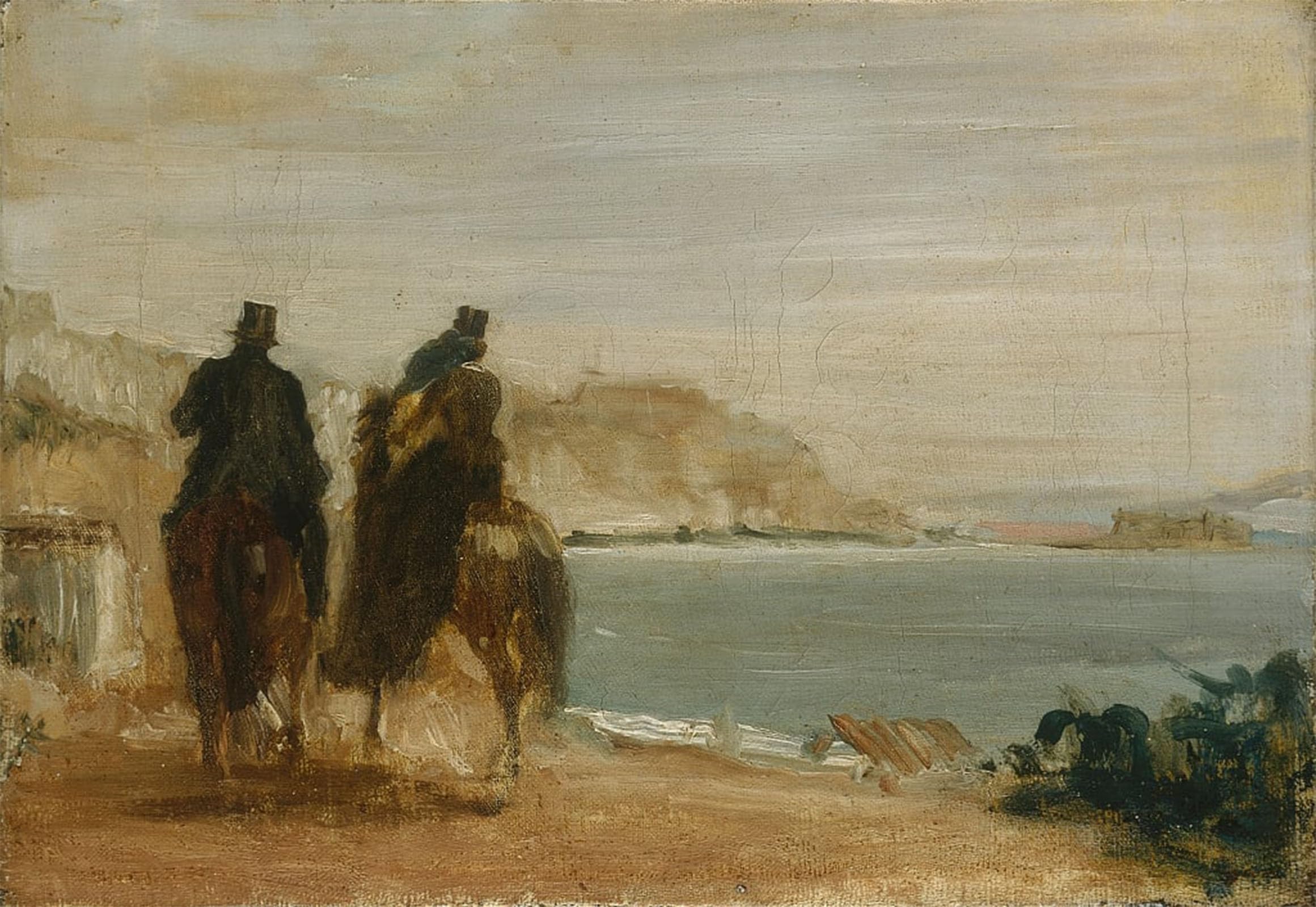 SERENDIPITP Vintage Wall Art Canvas Nordic Poster Canvas Print Picture Promenade Beside the Sea by Edgar Degas Wall Art Poster for Home Decor 60x90cm