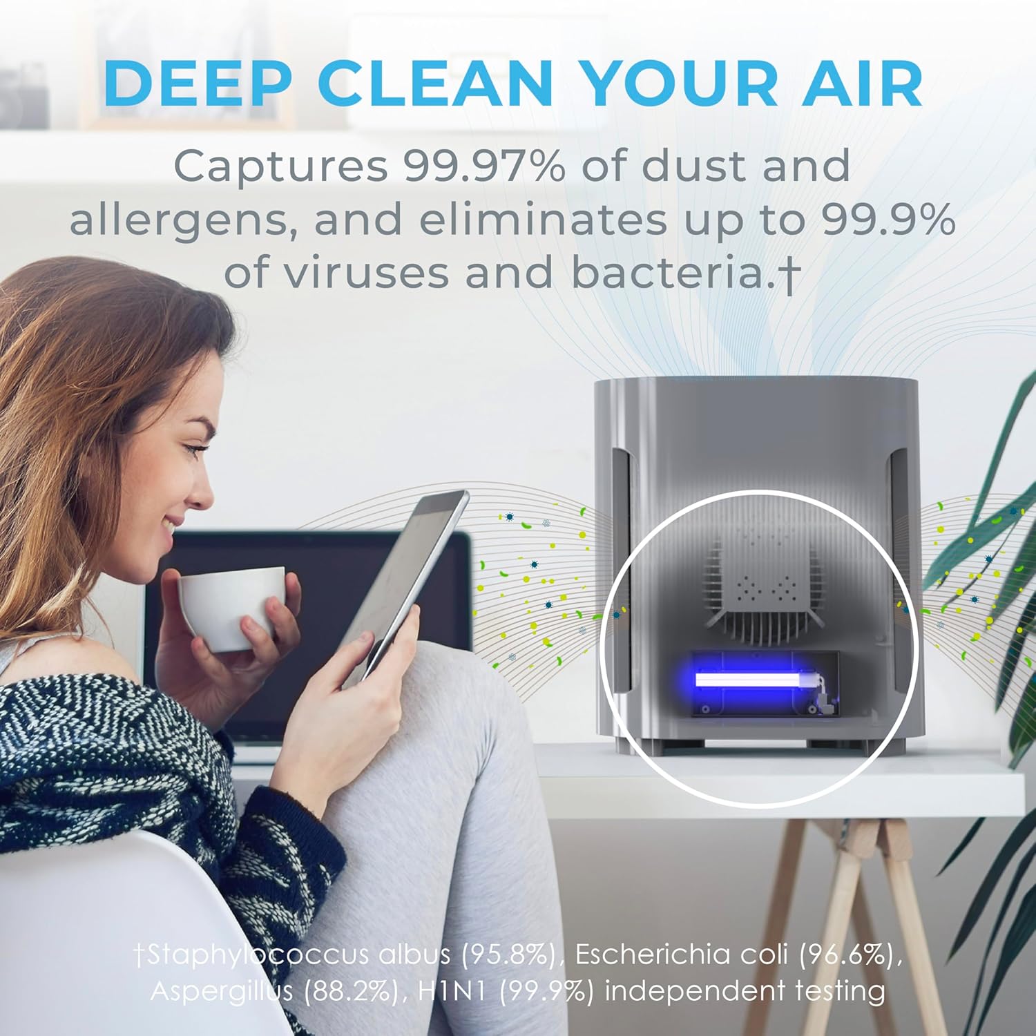 Mist Gray True HEPA Air Purifier with UV-C Light
