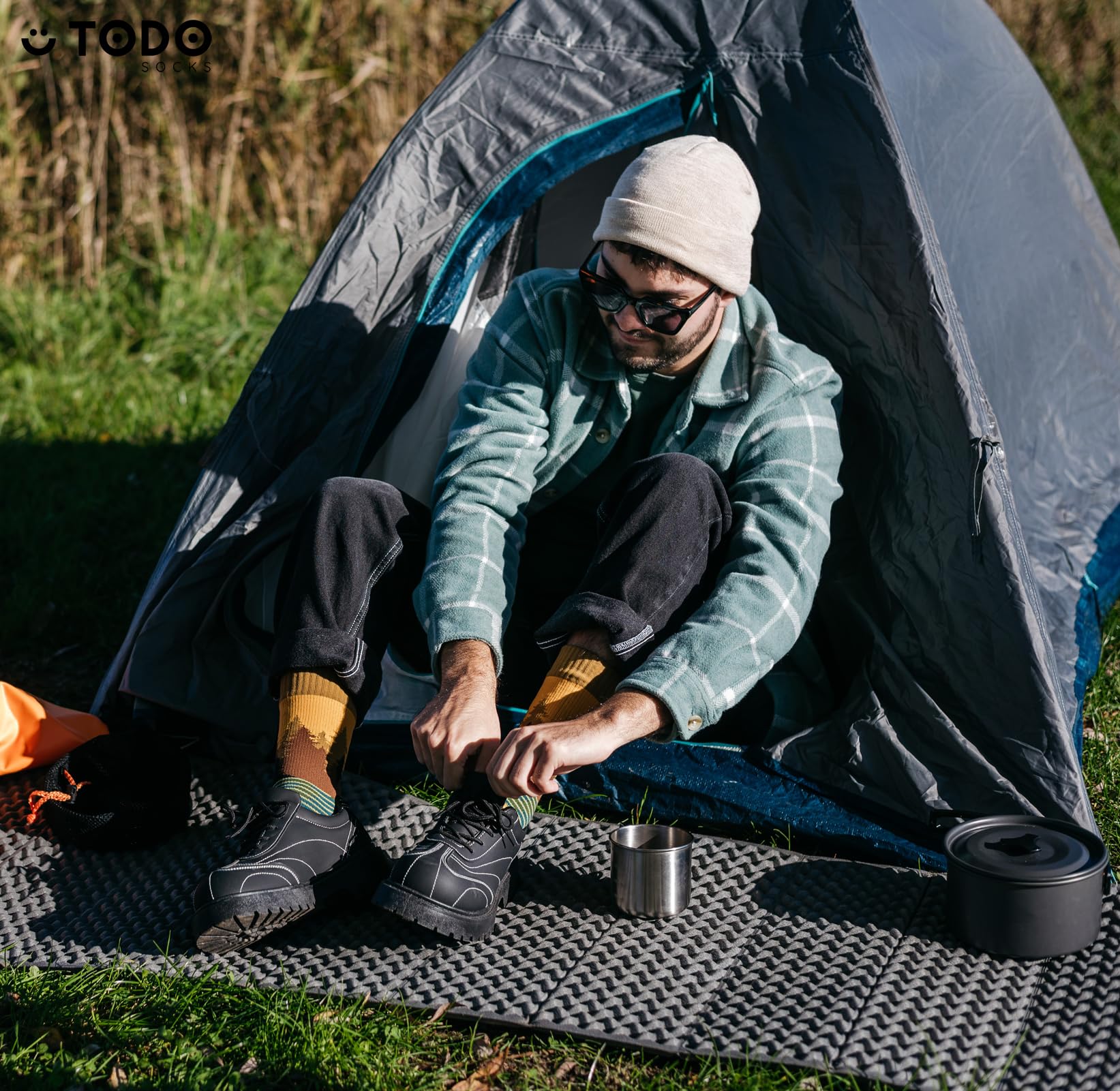 TODO Wodoodporne skarpety męskie z mambraną Skarpety trekkingowe Wodoodporne Skarpety Turkusowe Forest 43-46
