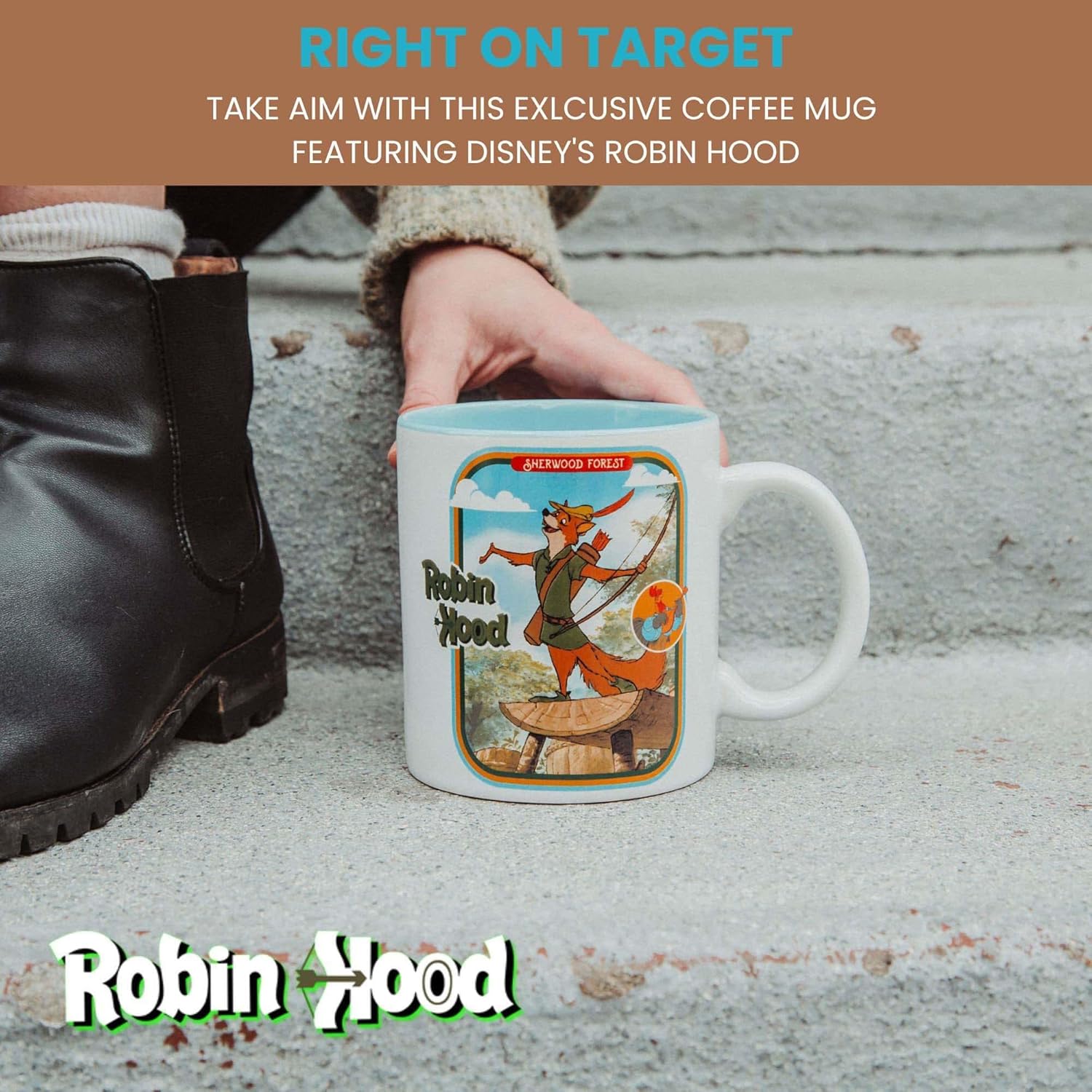 Disney Robin Hood Sherwood Forest Ceramic Mug | Large Coffee Cup For Espresso, Tea, Cocoa | Holds 20 Ounces - Image 3